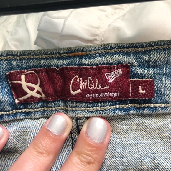 Chiqle denim light wash straight jean skirt - Picture 6 of 6